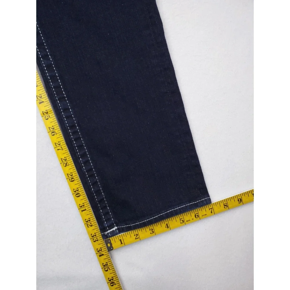 True Religion Jeans Mens 38x34 Blue Slim Straight Stretch Denim Dark Wash